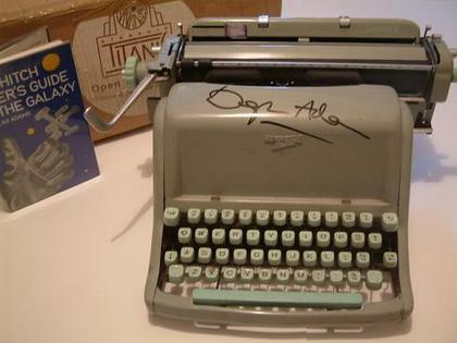 Douglas Adams's typewriter, a Hermes Standard 8, used to write the novel, The Hitch Hiker's Guide to the Galaxy