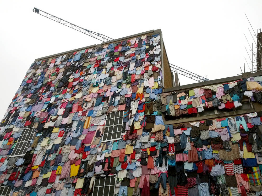 Building covered in old clothes By Cory Doctorow at 258 pm Monday Apr 30