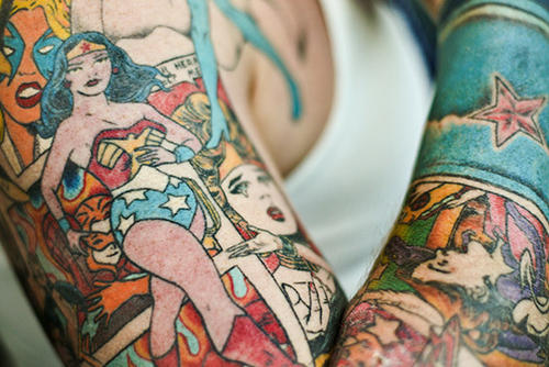 tattoos from ComicCon up today love this shot of oldschool DC art