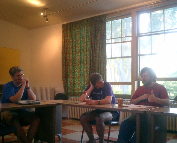 John McDaid, Peter Watts, Rob Stauffer, Critiquing Session