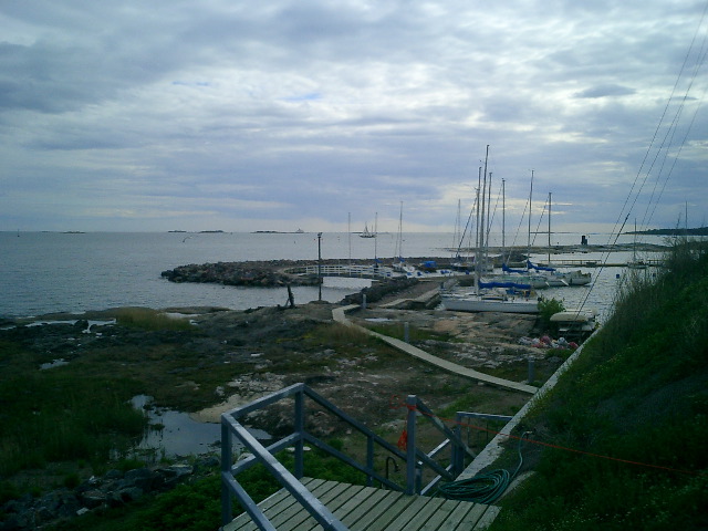 Piers on island fortress