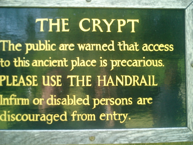 Crypt sign, Oxford