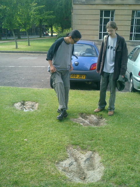 Leslie and Archie, dinosaur footprints, Oxford