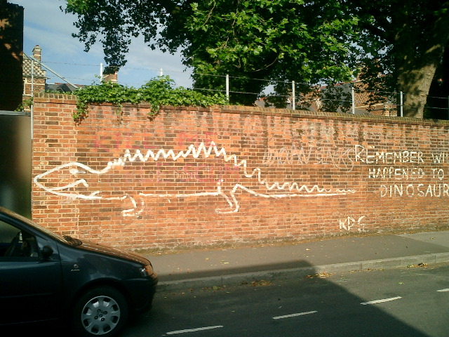 Dinosaur graffiti, Oxford